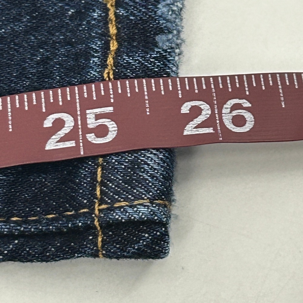 Levi's 501 Original Cropped Jeans Womens 29 Dark Wash Distressed High Rise NEW - Picture 12 of 14
